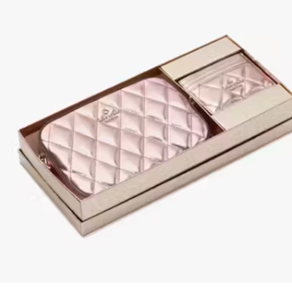 Kate Spade Glimmer Quilted Metallic Mitten Pink LEATHER Boxed Crossbody … - Picture 8 of 14